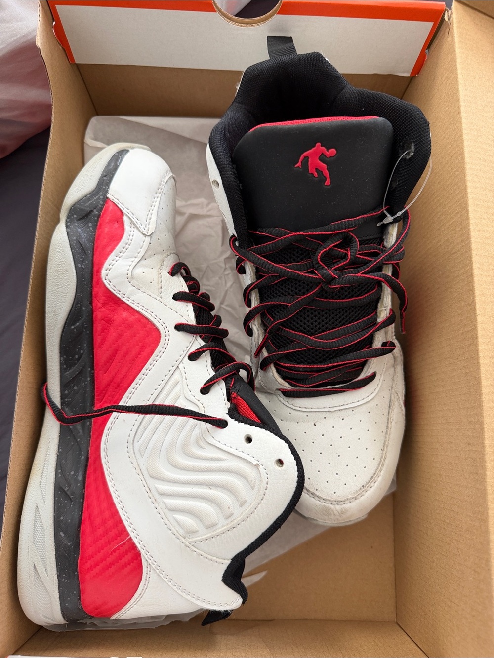 And1 White, Black & Red High-Top Basketball Shoes